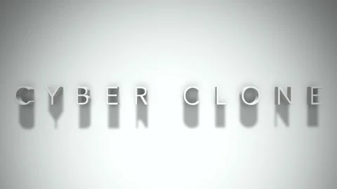 Cyber clone 3D title animation with shadows on a white background Stock Footage 297457479