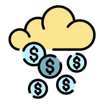 Cyber cloud robbery icon color outline vector Stock Illustration