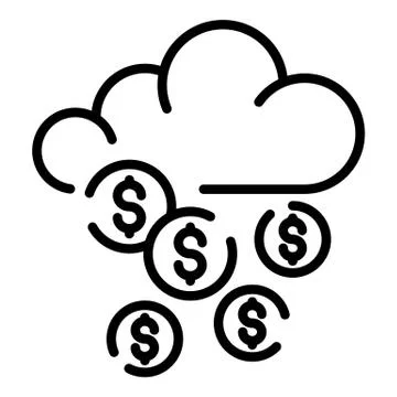 Cyber cloud robbery icon, outline style Stock Illustration