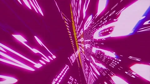 Cyber code world, scrolling program hyperspeed coding 3d animation in neon Stock Footage 307198522