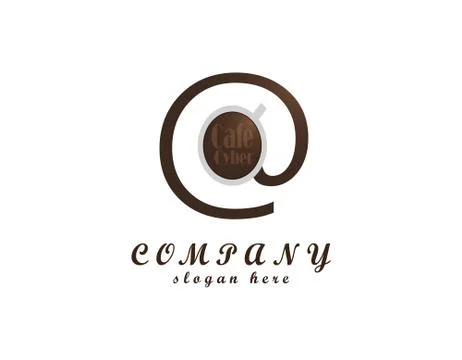 Cyber coffee cup logo Stock Illustration