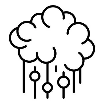 Cyber computer icon, outline style Illustrazione stock