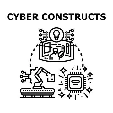 Cyber constructs developing futuristic virtual reality and automation Stock Illustration