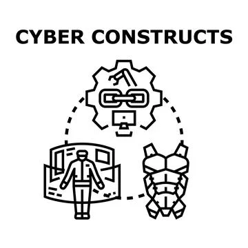 Cyber constructs developing virtual reality future technology Stock Illustration