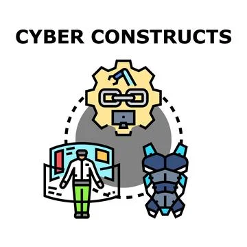 Cyber constructs developing virtual reality future technology Stock Illustration