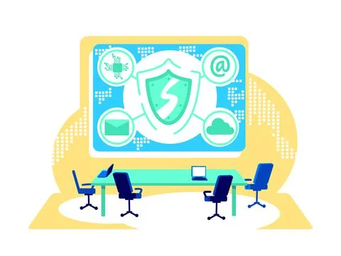 Cyber control flat concept vector illustration Illustrazione stock