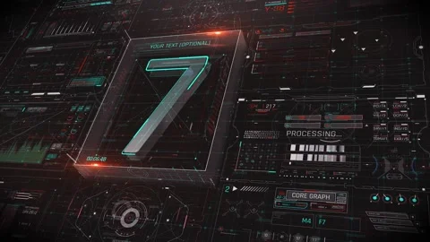 Cyber Countdown - Futuristic HUD Timer  After Effects	Stock