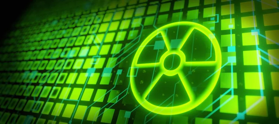 Cyber crime and hacking attack symbols on digital circuit board futuristic ba イラスト素材