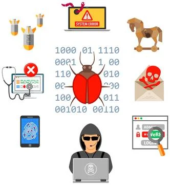 Cyber Crime and Hacking Concept イラスト素材