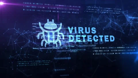 Cyber Crime Attack Computer Error Virus detected Animation Background. Stock Footage 158070284