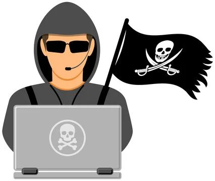 Cyber Crime Concept with Hacker Stock Illustration