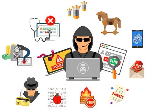 Cyber Crime Concept Stock Illustration