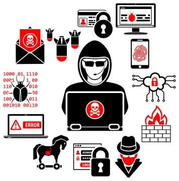 Cyber Crime Concept Stock Illustration