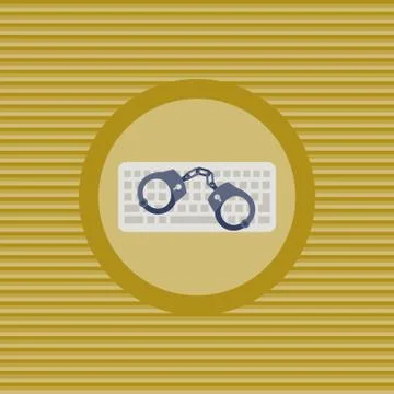 Cyber crime flat icon Stock Illustration