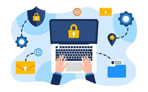Cyber Crime flat vector illustration Stock Illustration