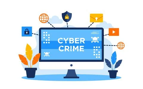 Cyber Crime flat vector illustration Stock Illustration