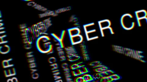CYBER CRIME Fly Through 3D Text Keyword Animation. Stock Footage 323183783