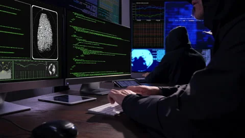 Cyber Crime Hackers Attack  Stock Footage 195988614