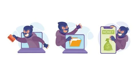 Cyber Crime The Ongoing Evolution and Rise of Digital Theft in our Modern Stock Illustration