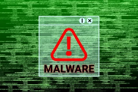 Cyber crime, online hacking, warning and fraud background Stock Illustration