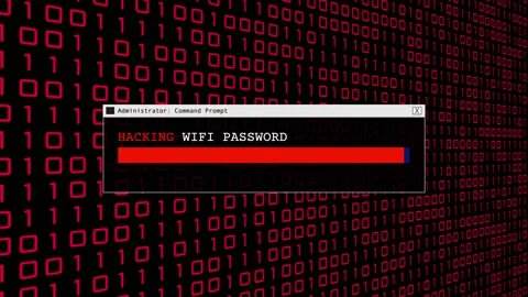 Cyber Crime Red Binary Code Hacker Computer Abstract Background Concept Video stock 231332621