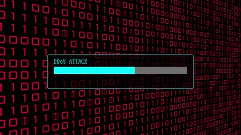Cyber Crime Red Binary Code Hacker Computer Abstract Background Concept Video stock 231332643
