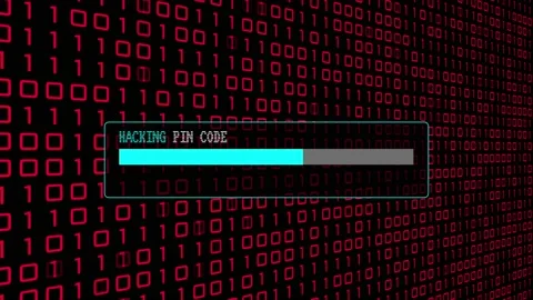 Cyber Crime Red Binary Code Hacker Computer Abstract Background Concept Video stock 231332648