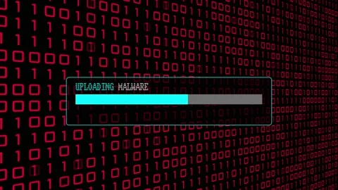 Cyber Crime Red Binary Code Hacker Computer Abstract Background Concept Video stock 231332658