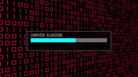 Cyber Crime Red Binary Code Hacker Computer Abstract Background Concept Video stock 231332662