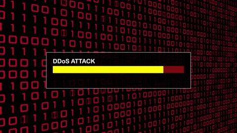 Cyber Crime Red Binary Code Hacker Computer Abstract Background Concept Video stock 231332669