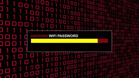 Cyber Crime Red Binary Code Hacker Computer Abstract Background Concept Video stock 231332673