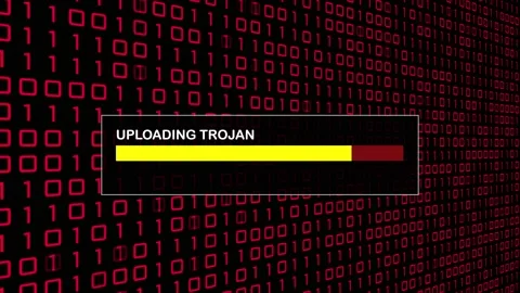 Cyber Crime Red Binary Code Hacker Computer Abstract Background Concept Video stock 231332676