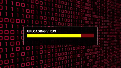 Cyber Crime Red Binary Code Hacker Computer Abstract Background Concept Video stock 231332680