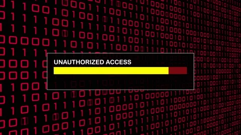 Cyber Crime Red Binary Code Hacker Computer Abstract Background Concept Video stock 231332685