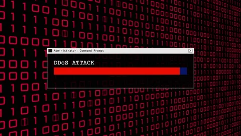 Cyber Crime Red Binary Code Hacker Computer Abstract Background Concept Video stock 231332689