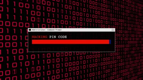 Cyber Crime Red Binary Code Hacker Computer Abstract Background Concept Video stock 231332690