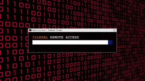 Cyber Crime Red Binary Code Hacker Computer Abstract Background Concept Video stock 231332702