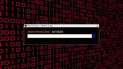 Cyber Crime Red Binary Code Hacker Computer Abstract Background Concept Video stock 231332703