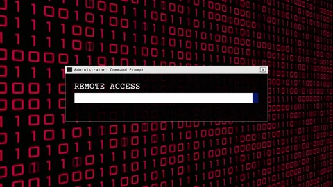 Cyber Crime Red Binary Code Hacker Computer Abstract Background Concept Video stock 231332709