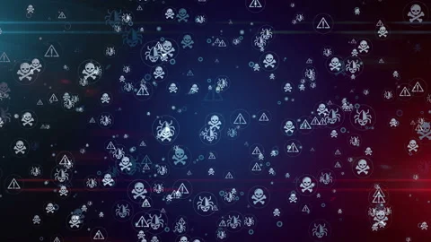 Cyber crime symbols digital loopable background Video stock 125440369