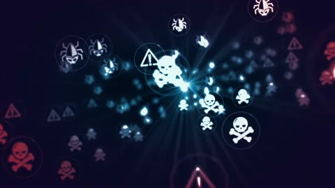 Cyber crime symbols loop Stock Footage 130938324