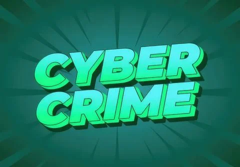 Cyber crime text in bold 3d style with digital background Stock Illustration