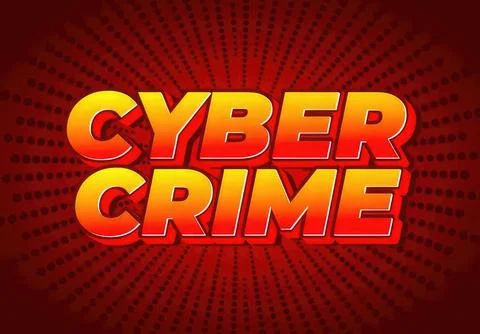 Cyber crime text with digital background and red color Stock Illustration