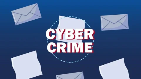 Cyber crime text effect with animated letters and flying envelopes motion g.. Video stock 339046147