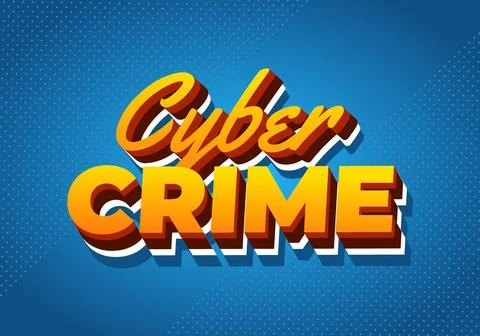 Cyber crime. Text effect in bold fonts with modern colors Stock Illustration