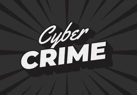 Cyber crime. Text effect in bold fonts with modern colors Stock Illustration