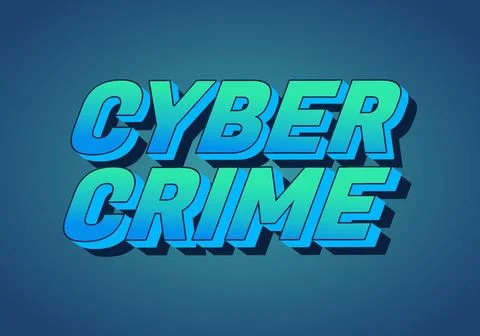 Cyber crime. Text effect in bold fonts with modern colors Stock Illustration