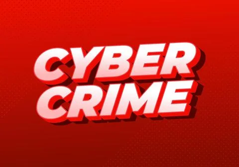 Cyber crime. Text effect in bold fonts with modern colors Stock Illustration