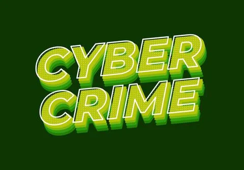 Cyber crime. Text effect in bold fonts with modern colors Stock Illustration