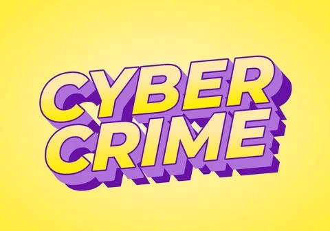 Cyber crime. Text effect in bold fonts with modern colors Stock Illustration
